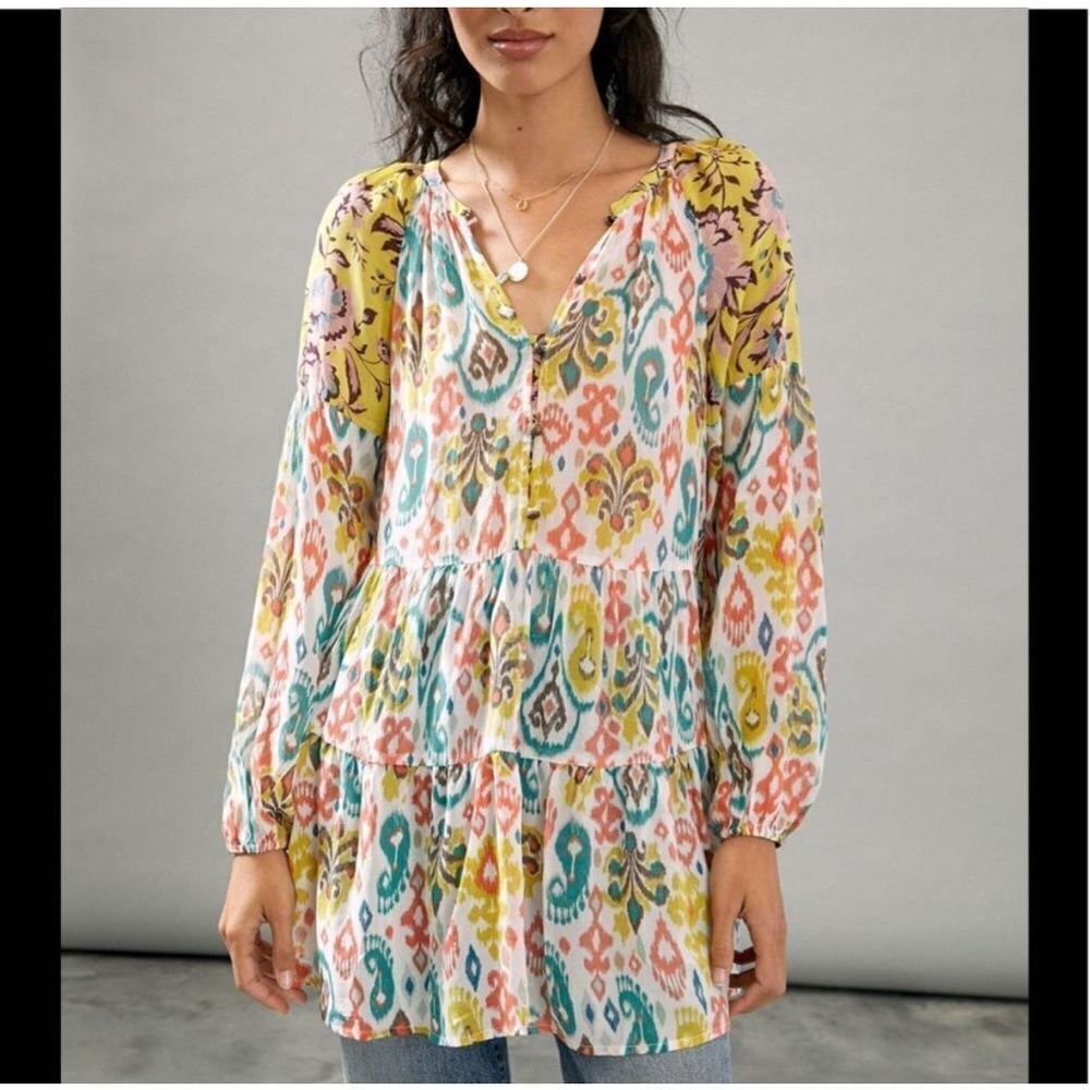 Anthropologie Maureen babydoll artsy boho tunic blouse